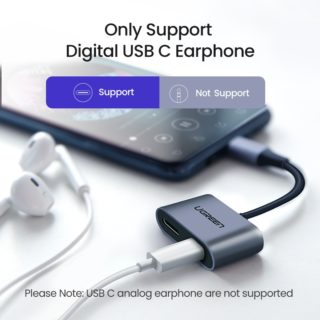 2 in 1 Type C to Dual Digital USB C Earphone Adapter