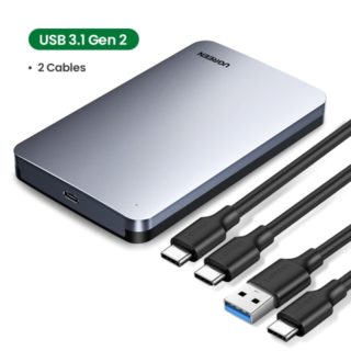 UGREEN  External Hard Drive Box Aluminum Case 2.5 SATA to USB C 3.1 Gen