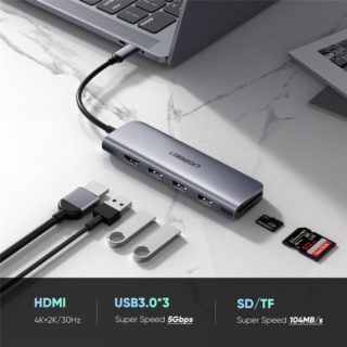 Ugreen Docking Station USB TypeC to HDMI USB 3.0 Hub SD TF